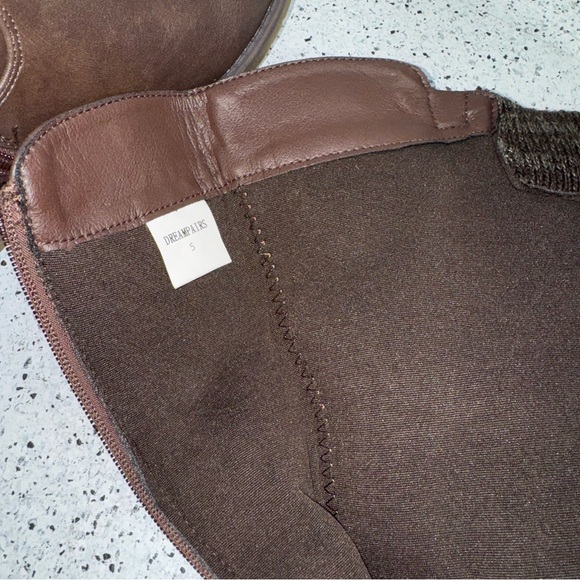 Dream Pairs Knee High Low Riding Boots size 5 women’s Vegan leather zipper brown - Picture 6 of 9